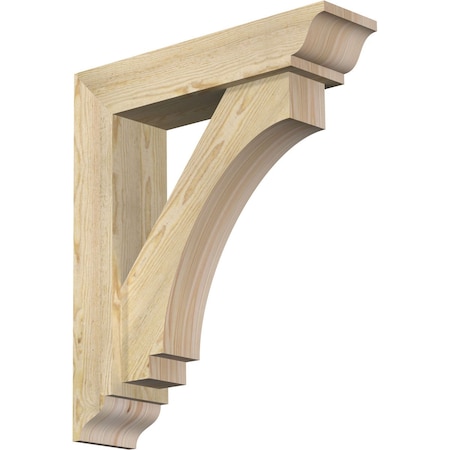 Ekena Millwork Imperial Traditional Rough Sawn Bracket w/ Offset Brace, Douglas Fir, 6"W x 24"D x 28"H BKT0604X24X28IMP01RDF
